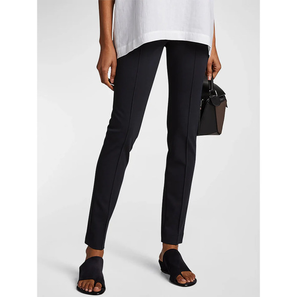 Akris Punto High Waisted Stretchy Skinny Leg Trouser Pants Black Women's Size 6 - Picture 1 of 5